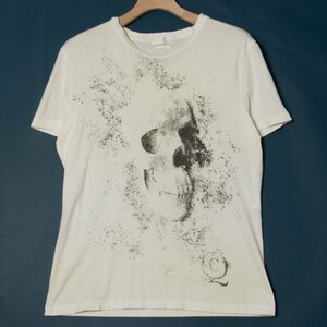 メール便◯ ALEXANDER McQUEEN アレキサンダー マックイーン サイズS 半袖 クルーネック プリント Tシャツ 白/ホワイト コットン100％ 春夏