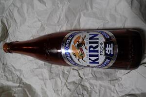 キリン 生ビール 空き瓶 ビール瓶　青ラベル　1987年頃発売 送料安 昭和レトロ　アンティーク レア