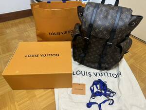 【ルイヴィトン新宿路面店購入】 LOUIS VUITTON LV モノグラム・マカサー クリストファーPM バックパック M43735新品同様