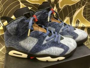 ナイキ エアジョーダン6 デニム US10 28cm CT5350 401 NIKE AIR JORDAN 6 WASHED DENIM 使用少