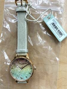 □98 OLIVIA BURTON オリビア・バートン Rainbow Wishing Watch Shimmer Pearl & RG レザーLウォッチ[ OB16EX228 ] 〇店頭展示品 未使用