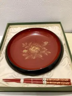 輪島塗　菓子皿　菓子器　箸セット