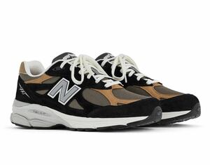 新品 27cm ニューバランス M990 v3 BB3 New Balance by Teddy Santis 黒×茶 スニーカー NB 991 992 993 1300 2002 UK Made in USA v4 v6