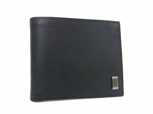 1円 ■極美品■ dunhill ダンヒル レザー 二つ折り 財布 ウォレット 札入れ カード入れ メンズ ブラック系 AW1912