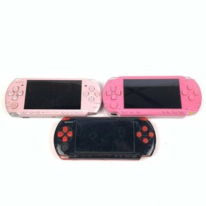SONY PSP PlayStation Portable ゲーム機本体 レッドブラック/ブロッサムピンク/ピンク 限定カラー 3台セット 難あり＊ジャンク品【GH】