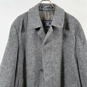 希少《Saddle Shoulder / 一枚袖 同様》80s90s 極上品【 BURBERRYS HARRIS TWEED ビンテージ サドルショルダー コート 52 英国製 】