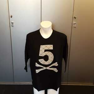★【美品】Roen 五分袖Tシャツ 黒　スカル　サイズ52