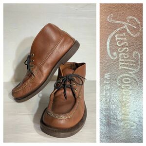 Russell Moccasin Co ラッセルモカシン　USA製　赤茶　肉厚レザー　　スポーティングクレー　チャッカブーツ　ブラウン　7 ？　25cm程度