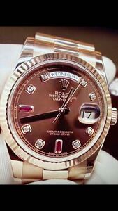 正規品ロレックス腕時計ROLEX118235Fデイデイト36DayDateバケットルビー純正ダイヤモンドau750/18K製GOLD極美品手渡し取引歓迎です