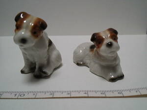 動物の置物◇犬2匹　陶磁器