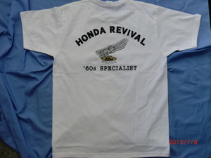 ホンダ　リバイバル　Tシャツ　白色　Ｍ寸。L寸。　HONDA REVIVAＬ