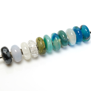 トロールビーズ ブルー系 青 11点セット クリア trollbeads