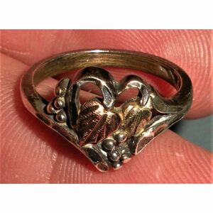 超希少!VTG 12K BLACK HILLS GOLD&SILVER HEART SOUTHWEST RING USAビンテージ12金ブラックヒルズゴールドハートシルバーリング11.5号