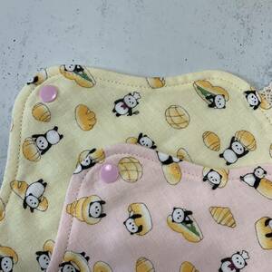 ◎ハンドメイド◎Sサイズ◎布ナプキン おりもの用ライナー2枚◎プラスナップ/無漂白ネル・Wガーゼ◎パンぱんだ柄