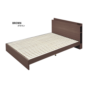 ダブルベッド ベッドフレーム 木製ベッド 木製フレーム すのこベッド コンセント付 2口コンセント 収納付 寝具 ブラウン M5-MGKAM01515BR