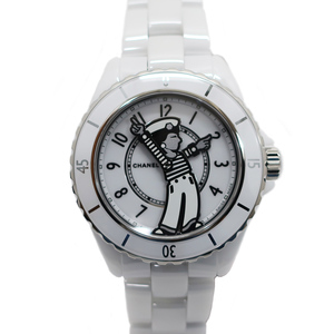 【天白】シャネル マドモアゼル J12 ラパウザ 38mm H7481 ホワイト セラミック 自動巻 ユニセックス 腕時計 未使用