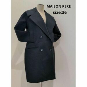 MAISON PERE メゾンペール ウールコート ブラック 36 レディース