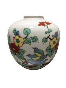 有田焼 哲山窯 花瓶 花鳥 陶磁器 フラワーベース