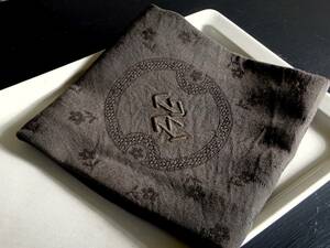 1900年初期 フランス テーブル ナプキン ブラウン 立体 イニシャル 刺繍 モノグラム ナプキン モノグラム カットワーク アンティーク