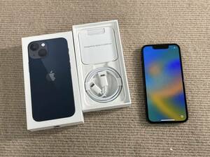 1円 美品 アップル iPhone 13 mini MIdnight 128GB 携帯 黒色 TY074