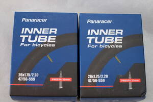 パナレーサー 2本 26x1.75-2.2 仏式 33mm チューブ panaracer　未使用