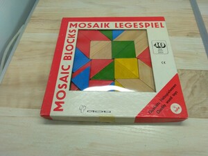 当時物　レトロ　モザイクブロック　MOSAIC BLOCK LEGESPIEL　知育玩具　木製　おもちゃ　玩具　パズル　ヴィンテージ　PUZZLE