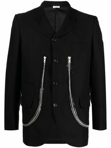 コムデギャルソンオムドゥ ジャケット COMME des GARCONS HOMME DEUX ブラック ジップ XS コムデギャルソン オムドゥ テーラードジャケット