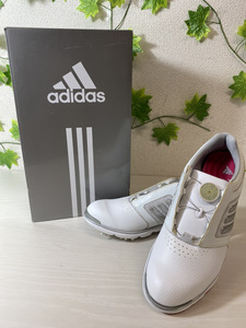 3422-92★adidas アディダス W adistar tour Boa ゴルフシューズ スニーカー F33317 ホワイト レディース 24.5cm★