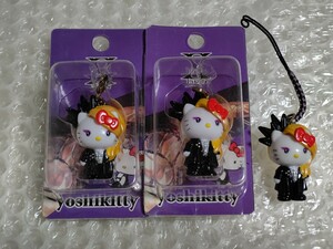 X JAPAN YOSHIKI ヨシキティ ファスナーマスコット 2個 ストラップ yoshikitty /検索 根付け サンリオ hide XJAPAN エックスジャパン