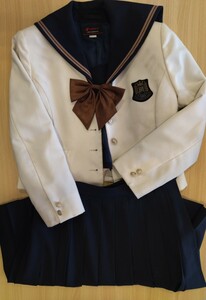 岡山県[岡山南高等学校]　女子制服　165A　冬服上下・白ジャケット　4点セット(72.54)　最新モデル・KANKO