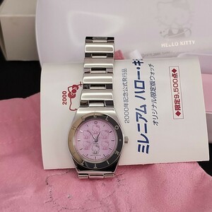 HELLO KITTY ミレニアム ハローキティ 2000年記念公式発行品 限定版ウォッチ レディース 腕時計 サンリオ レアヴィンテージ 
