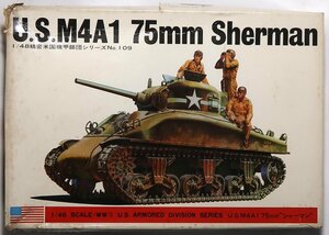 旧バンダイ, US M4A1 75mm, シャーマン, 1/48, 未組み立て, 不足パーツあり