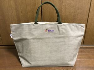 新品未使用 入手困難 タイ航空 Thai airways THAI SHOP オフィシャルグッズ トートバッグ ショッピングバッグ ロゴバッグ キャンバストート