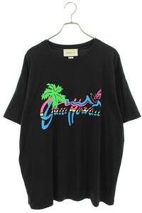 グッチ GUCCI 20AW 616036 XJCSR サイズ:XL ハワイプリントTシャツ 中古 OM10