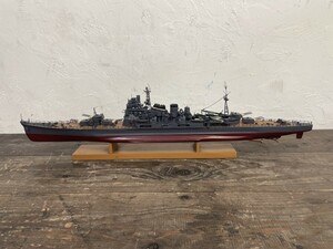 博物館級！ 完全オリジナル！日本海軍重巡洋艦 高雄 真鍮多数使用の木製 模型 1/250スケール 全長82cm 旧日本海軍 精密模型