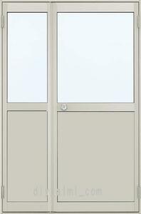 ■【DIY】ykkap製 アルミ勝手口 框ドア 内付 W1235×2007H（12320） 親子ドア