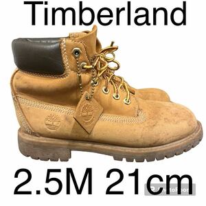 Timberland 12709 本革　ティンバーランド キッズ　定番ブーツ2.5M 21cm レザー トレッキングブーツ