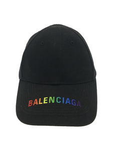 BALENCIAGA◆キャップ/L/コットン/BLK/メンズ