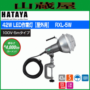 LED照明 ハタヤ 45W LED作業灯 RXL-5W 屋外用 全光束5400ルーメン ビーム角110度 広角タイプ HATAYA