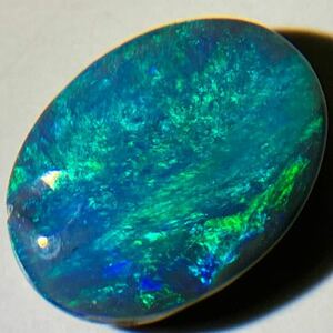 遊色効果!!［天然ブラックオパール1.530ct］A 10.0×7.5mm ルース 裸石 opal 宝石 ジュエリー jewerly テEA0