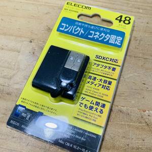 1E35900-1 ELECOM USB2.0/1.1 ケーブル固定メモリカードリーダ/43+5メディア/ブラック MR-K009BK