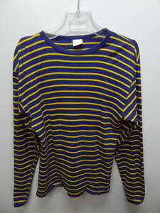 アメリカ USA古着80-90年代 hanna スウェーデン製 子供服 キッズ 肌触り良い素材の ボーダー長袖Tシャツ 150cm