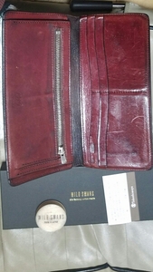 付属品完備 WILDSWANS ワイルドスワンズ SURFS サーフス1 長財布 2色切替 ウォレット wallet レザー 皮革 leather バーガンディ×黒 メンズ