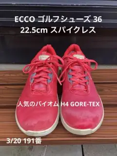 エコー人気のBIOMH4ゴルフシューズ 22.5cmスパイクレスGORE-TEX