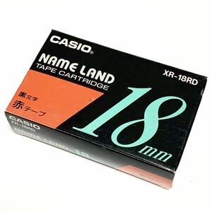 カシオ ネームランド XR-18RD テープカートリッジ 黒文字 赤テープ 18mm 未開封 旧パケ ラベル #1 【CASIO/NAME LAND/TAPE CARTRIDGE】