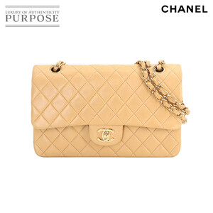 シャネル CHANEL マトラッセ 25 チェーン ショルダー バッグ レザー ベージュ A01112 ゴールド 金具 ヴィンテージ 90228884