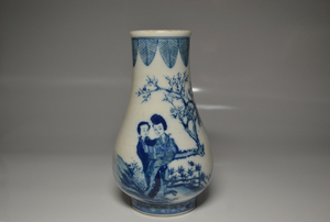 中国美術　染付　花瓶　中国古玩　置物　