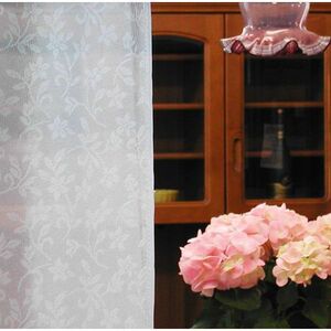 巾150×丈133 ２枚入 国産 小花柄ミラーレースカーテン ルージュ 丈直し可能 イージーオーダー