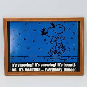 ピーナッツ 『 スヌーピー 』 1971’ｓ ビンテージ フレーム 付 ポスター 当時物 額付 アンティーク スヌーピー