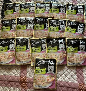 Cesar シーザー シニア犬用 14歳からの 蒸しささみ 野菜入り 70g×16個 セット　パウチ ウェット　ドッグフード　送料無料